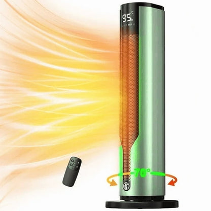 QI-EU Space Heater, 1500W PTC Fast Heating 70° Oscillation 12H Timer Portable Heater for Indoor Bedroom