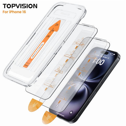 TOPVISION Screen Protector for iPhone 15/16 Tempered Glass HD Clear Easy Installation(3 Pack)