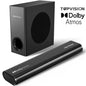 TOPVISION 2.1Ch Dolby Atmos Soundbar with Subwoofer, 150W Sound Bar for TV with Bluetooth 5.3, Home Theater Surround System for TV/Projector/PC, HDMI eARC, Optical, AUX & USB