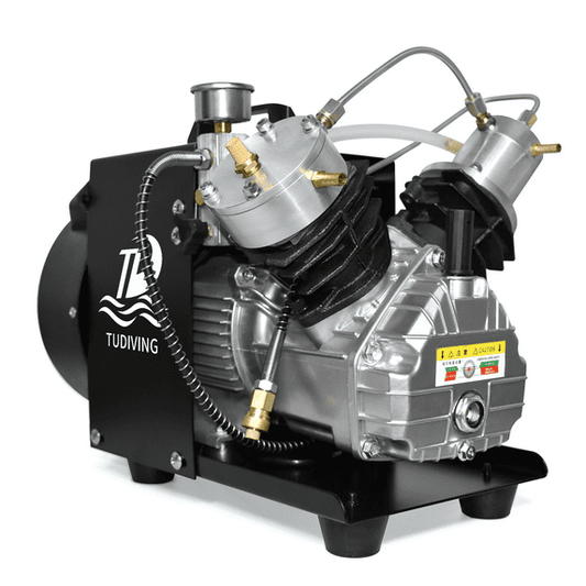 TUDIVING PCP Air Compressor 4500Psi/300Bar Double Cylinder High Pressure Air Pump 40L/min 110V