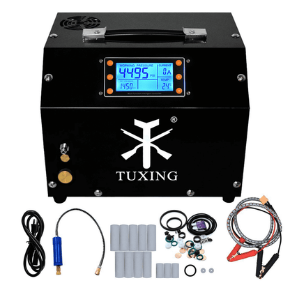 TUDIVING PCP Air Compressor LCD Display 4500Psi Built-in Converter Auto-Stop Portable Air Pump 110V