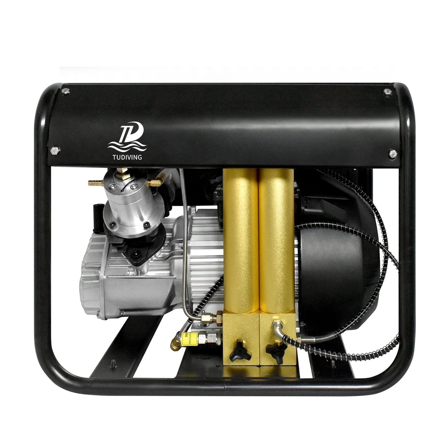 TUDIVING PCP Air Compressor, 4500psi Pcp Compressor Auto stop with Water and Fan Cooling, Triple Filtration for Scuba