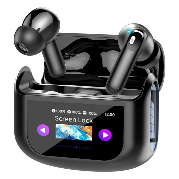 Touch Screen Wireless Earbuds, Bluetooth 5.4 Ear Buds with Multifunctional with ENC Noise Cancelling MicClear Calls Earphones, 48H Bass Stereo Headphones, IP7 Waterproof Headphones for Workout