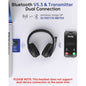 Wireless Headset with Microphone Noise Cancelling for Work, Bluetooth Headphones with Mic, Black
