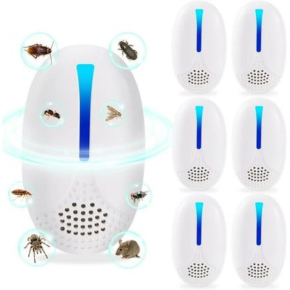 Ultrasonic Pest Repeler Indoor Mouse Repelent, Electric Pest Control Plug in Indoor for Mice, Roach, Mouse, Bugs, Mosquito, Spider, Ant, Rodent Repelent for House, 6 Packs