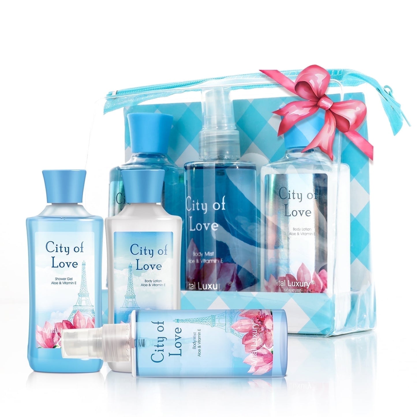 Vital Luxury Bath & Body Care Travel Set,Relax Scent for Unisex,with Body Lotion,Body Mist and Shower Gel