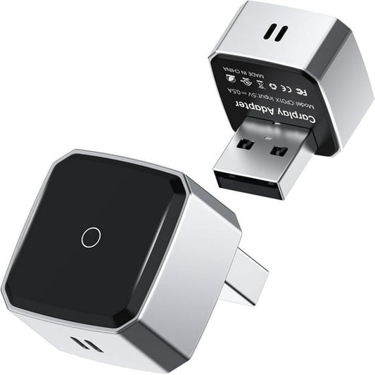 Wireless Carplay Adapter for Apple iPhone, 2 in 1 Apple Carplay & Android Auto Adapter for iOS 10+ Android 10+, Convert Wired to Wireless, Plug and Play, No Delay Car Play for Cars 2016+