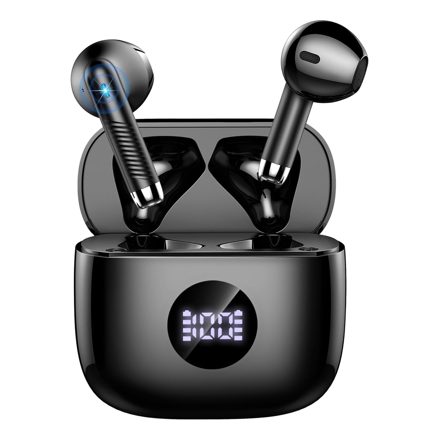 Wireless Earbuds, Bluetooth 5.4 Earphone Sport, ENC Noise Cancelling Mic, 40H Playtime IPX7 Waterproof Headphone with LED Display for iOS Android Cellphone