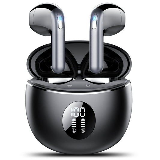 Wireless Earbuds, Bluetooth Headphones 5.4, 50Hrs Playtime Bluetooth Earbuds, in Ear Earphones with 4 ENC Call Noise Cancelling Mics, Ear Buds IPX7 Waterproof, Bass Boost 87%, USB-C Black