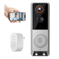 Wireless Wi-Fi Video Doorbell Camera with Two Way Audio, Smart Motion Detection, Night Vision and Cloud Storage, 2.4G Wi-Fi only