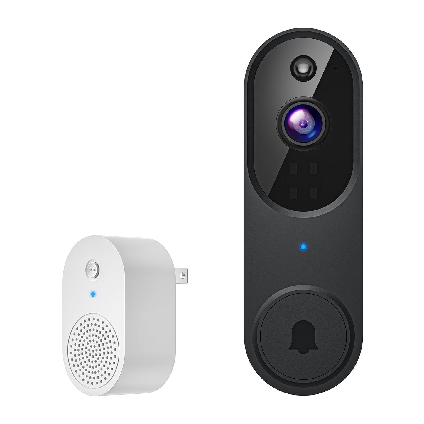 Wireless Wi-Fi Video Doorbell Camera with Two Way Audio, Smart Motion Detection, Night Vision and Cloud Storage, 2.4G Wi-Fi only