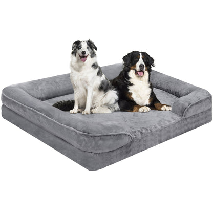 XXL Orthopedic Dog Bed for Extra Large Dogs - Waterproof Memory Foam, Egg Crate Support, Non-Slip Bottom & Removable Washable Cover, 53" x 42" x 8"