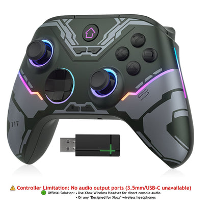 YUOY Wireless Controller for Xbox One X/S & Series X/S, with RGB Light, Programmable, Turbo, Motion Sensor, Dual Vibration - War Robots
