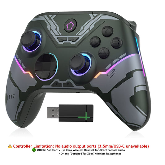 YUOY Wireless Controller for Xbox One X/S & Series X/S, with RGB Light, Programmable, Turbo, Motion Sensor, Dual Vibration - War Robots