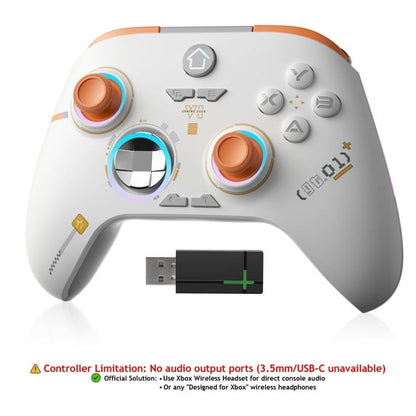 YUOY Wireless Controller for Xbox One X/S & Series X/S, with RGB Light, Programmable, Turbo, Motion Sensor, Dual Vibration - White