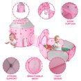 KOPPOP Kids Play Tent , Play Tents Tunnel Set, 3-in-1 Indoor Outdoor Adventure Zone with Ball Pit, Storage Bag Included - Ideal Toy Gift for Toddlers (Pink, No Balls)