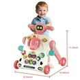 KOPPOP 3 in 1 Baby Walker and Activity Center for Girl, Learning to Walk, Sit to Stand, Early Educational Push Toys with Music Panel for Infant Toddler 12+ Months Pink