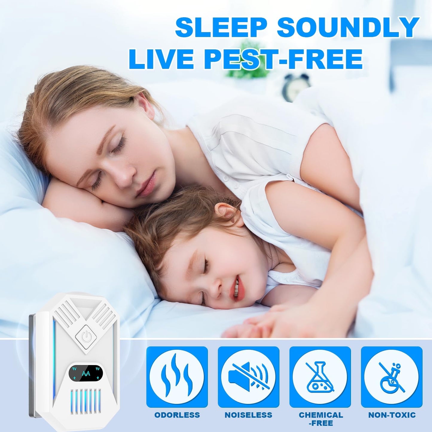 4 Pack Electronic Plug in Pest Control for Mice, Bug, Mouse, Rodent, Roach, Mosquito, Indoor Use for Home, Kitchen, Office, Garage