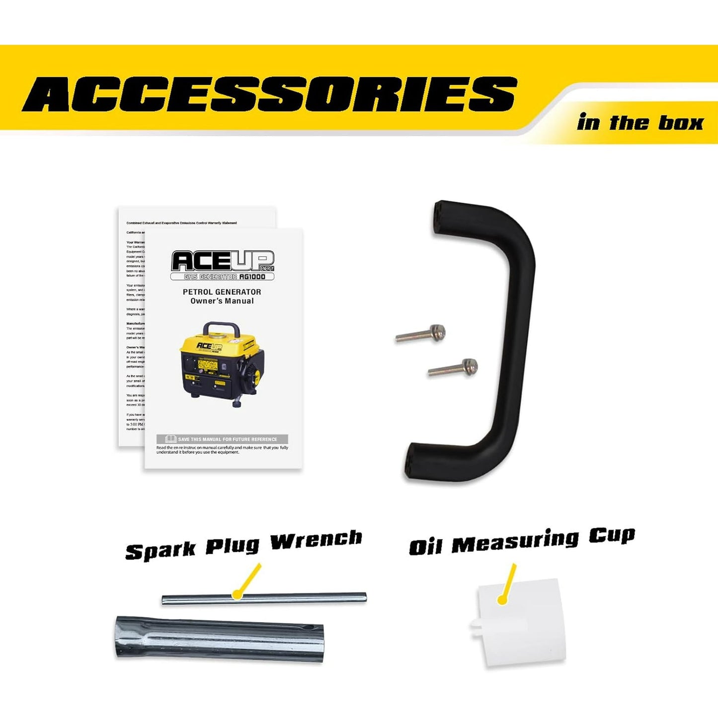 Aceup Energy 1200W Gas-Powered Generator, Pull Cord Start，Small Portable Generator Camping Ultralight, EPA & CARB Compliant