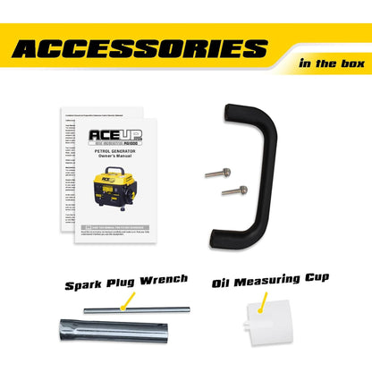 Aceup Energy 1200W Gas-Powered Generator, Pull Cord Start，Small Portable Generator Camping Ultralight, EPA & CARB Compliant