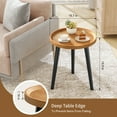 Krpimt Wood Round Coffee Table, Natural Finish Small Side Table for Living Room & Bedroom, Rustic End Table with Clean Lines, Easy Assembly