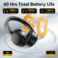Hybrid Active Noise Cancelling Headphones -53dB, Bluetooth Headphones 5.4, 60H Playtime Wireless Earbuds, Bass Boosted by 90%, Clear Call, Comfort Fit Over Ear Headphones for Travel Home Office PC