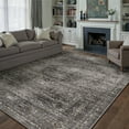 BERTHMEER 8'x10' Area Rugs for Living Room Bedroom Vintage Brown Carpets Kitchen Office Machine Washable Farmhouse Dining Room Oriental Rugs Non Slip Traditional Distressed Rugs