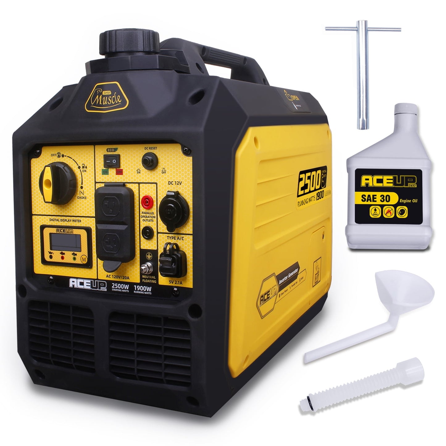 Aceup Energy 2500 Watt Gasoline Inverter Generator, Gas Generator Quiet for Home,2000W RV-Ready, EPA Compliant