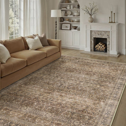 WIPONKEN 8x10 Area Rugs for Living Room Bedroom Dining Room Office Farmhouse, Machine Washable Non Slip Vintage Persia Rug