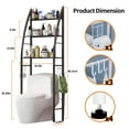 HIOHA over Toilet Storage Rack with Toilet Paper Roll Holder & 4 Hooks 1-Shelf Steel Bathroom Space Saver Organizer, Black