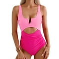 SOMER Women's One Piece Swimsuit Tummy Control Bathing Suits Cutout High Waisted Wrap Tie Back 1 Piece Swimwear